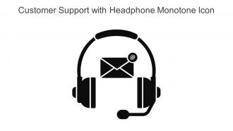 Customer Support With Headphone Monotone Icon In Powerpoint Pptx Png And Editable Eps Format