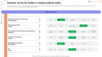 Customer Survey For Fashion Or Beauty Products Survey SS Editable Multipurpose