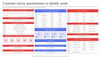 Customer Survey Questionnaire To Identify Needs Target Audience Analysis Guide To Develop MKT SS V