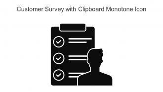 Customer Survey With Clipboard Monotone Icon In Powerpoint Pptx Png And Editable Eps Format