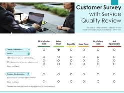 Customer survey with service quality review