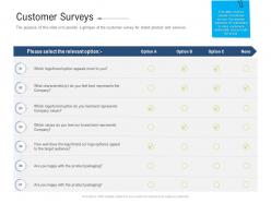 Customer surveys brand upgradation ppt information