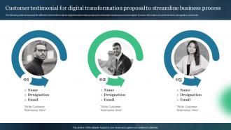 Customer Testimonial For Digital Transformation Proposal To Streamline Business Process
