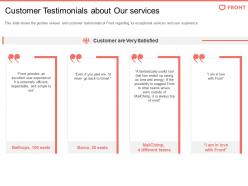 Customer testimonials about our services user front investor funding elevator ppt professional