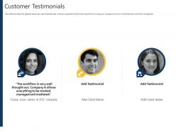 Customer Testimonials Advertising Pitch Deck Ppt Powerpoint Presentation Slides Topics
