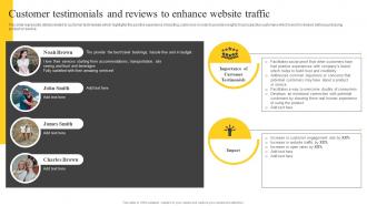 Customer Testimonials And Reviews To Enhance Guide On Tourism Marketing Strategy SS