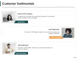 Customer testimonials series b round funding ppt outline show