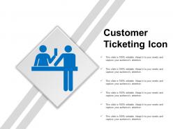 Customer ticketing icon powerpoint slide