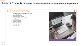 Customer Touchpoint Guide To Improve User Experience Table Of Contents