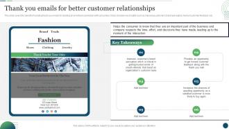 Customer Touchpoint Plan To Enhance Buyer Journey Thank You Emails For Better Customer Relationships