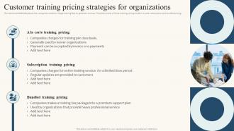 Customer Training Pricing Strategies For Organizations