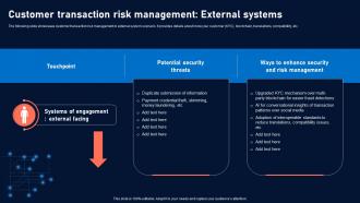 Customer Transaction Risk Management External Systems Mitigating Customer Transaction