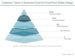 Customer types in business pyramid powerpoint slides design