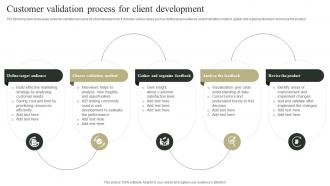 Customer Validation Process For Client Development