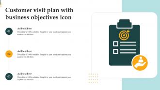 Customer Visit Plan With Business Objectives Icon