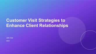 Customer Visit Strategies To Enhance Client Relationships PPT Mockup AT