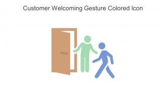 Customer Welcoming Gesture Colored Icon In Powerpoint Pptx Png And Editable Eps Format