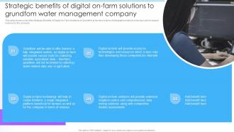 Customizable Solutions To Deal Strategic Benefits Of Digital On Farm Solutions To Grundfom Water