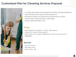 Customized plan for cleaning services proposal ppt powerpoint outline