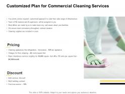 Customized Plan For Commercial Cleaning Services Ppt Powerpoint Presentation File Outfit