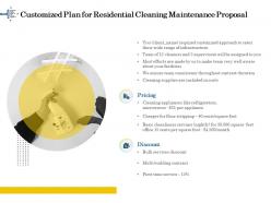 Customized plan for residential cleaning maintenance proposal ppt file example introduction