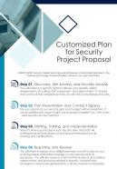 Customized Plan For Security Project Proposal One Pager Sample Example Document