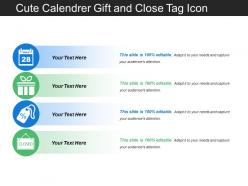 Cute calendrer gift and close tag icon