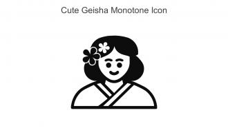 Cute Geisha Monotone Icon In Powerpoint Pptx Png And Editable Eps Format