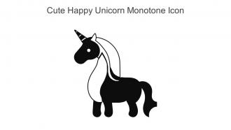 Cute Happy Unicorn Monotone Icon In Powerpoint Pptx Png And Editable Eps Format