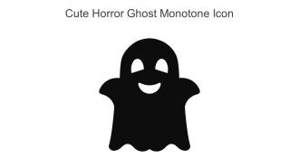 Cute Horror Ghost Monotone Icon In Powerpoint Pptx Png And Editable Eps Format