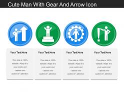 Cute man with gear and arrow icon