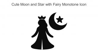 Cute Moon And Star With Fairy Monotone Icon In Powerpoint Pptx Png And Editable Eps Format