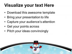 Cute snowman on snowy background powerpoint templates ppt themes and graphics