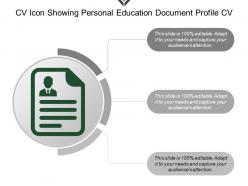 Cv Icon Showing Personal Education Document Profile Cv