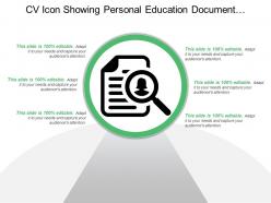 Cv icon showing personal education document profile cv with magnifying glass