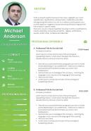 Cv sample resume design with personal details and professional skills