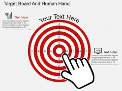 Cv target board and human hand flat powerpoint design