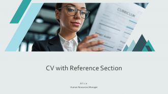 CV With Reference Section PPT Slides AT