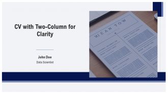 CV With Two Column For Clarity PPT Summary AT