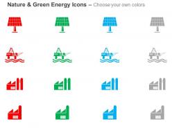 Cw green energy icons for factory solar light symbols ppt icons graphics