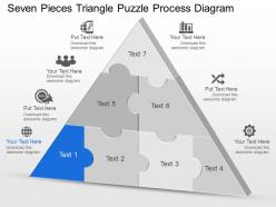 Cw seven pieces triangle puzzle process diagram powerpoint template