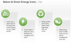Cy green energy icons with text boxes ppt icons graphics