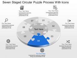 Cy seven staged circular puzzle process with icons powerpoint template