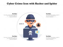 Cyber crime icon with hacker and spider
