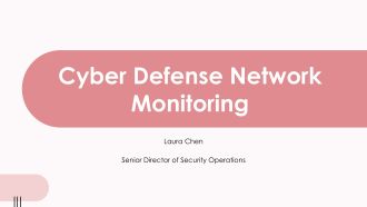 Cyber Defense Network Monitoring PPT Mockup VA