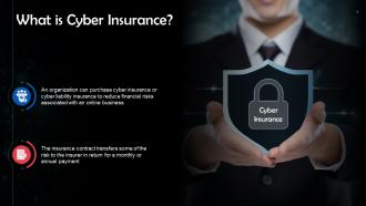 Cyber Insurance In Cybersecurity Training Ppt