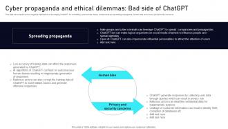 Cyber Propaganda And Ethical Dilemmas Bad Side Of ChatGPT Leveraging ChatGPT AI SS V