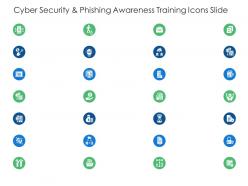 Cyber security and phishing awareness training icons slide ppt designs