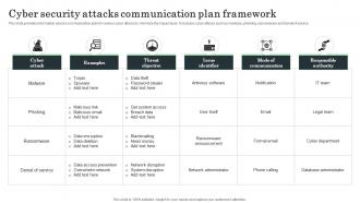 Cyber Security Attacks Communication Plan Framework
