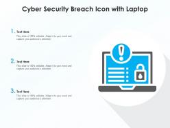 Cyber security breach icon with laptop